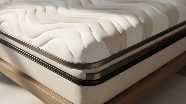 Luxury memory foam mattress with quilted cover. High-end orthopedic bedding for superior comfort and support.