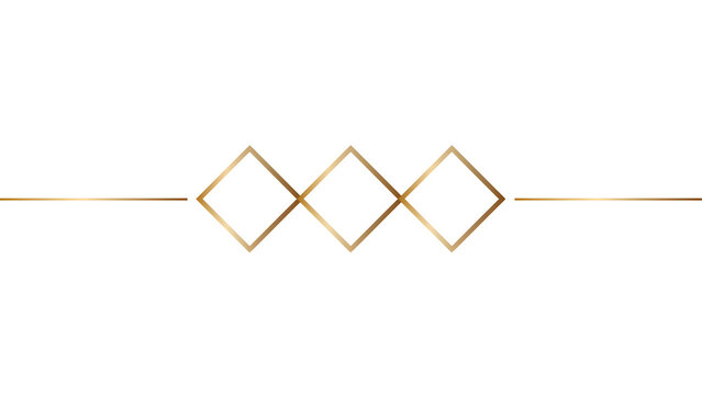 Golden geometric diamonds on a line during a minimalist celebration concept with elegant simplicity