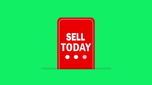 dynamic sales message for digital advertising and social media. e-commerce promotion graphic: 'sell today' button motion design. sell today 3d animation for online business and marketing campaigns.