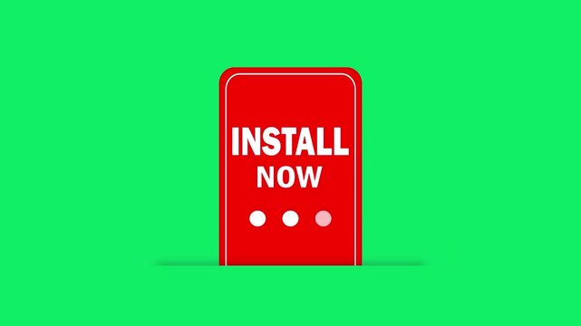 red install now button animation for mobile app download and software installation concept. modern ui button graphic for online engagement and instant access to digital content.