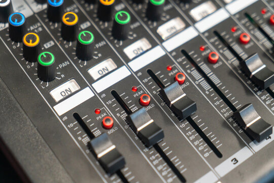 Professional Audio Mixing Console with Controls
