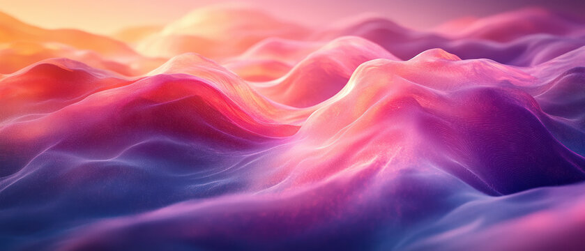 Futuristic neon gradient background with blue and purple glow. Holographic light rays and soft blur create modern cyber technology texture for creative design.