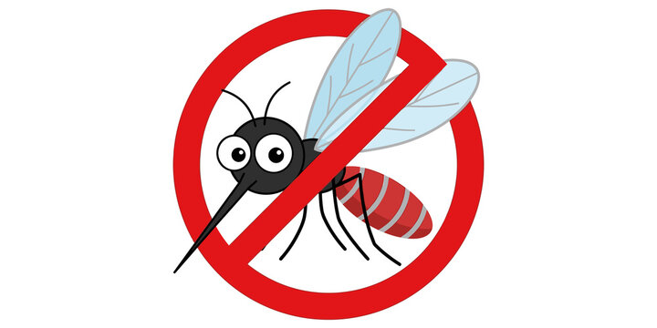 Prohibition sign showing a mosquito for insect control concepts.