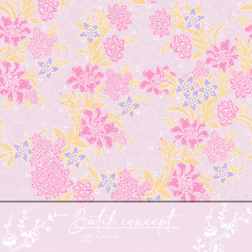Batik Floral Seamless Pattern Background