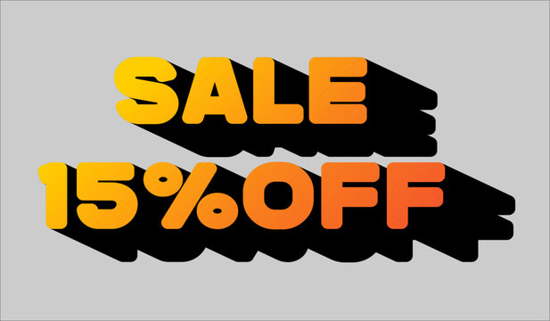 Sale 15% off discount promotional concept
