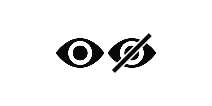 Visible and hidden eye icons representing privacy and visibility settings.