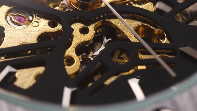 watch mechanism close up