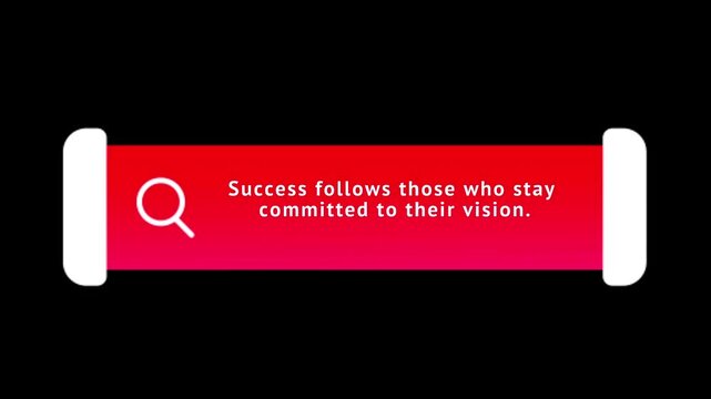 Motivational Quote Animation &ndash; Success Follows Commitment and Vision | 4K