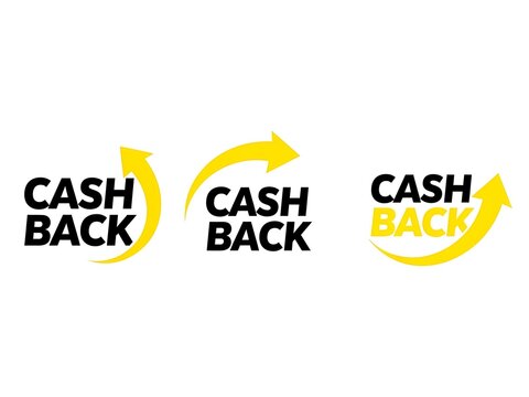 Cash back promotion with circular arrows icon