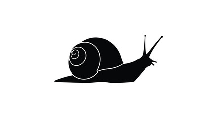 Snail Silhouette Against A White Background Minimalist Graphic Design © MuhammadShamim