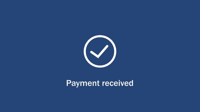 Digital payment received confirmation animation featuring a clean minimalist checkmark and smooth motion transition for e-commerce checkout success, online banking, and financial ui