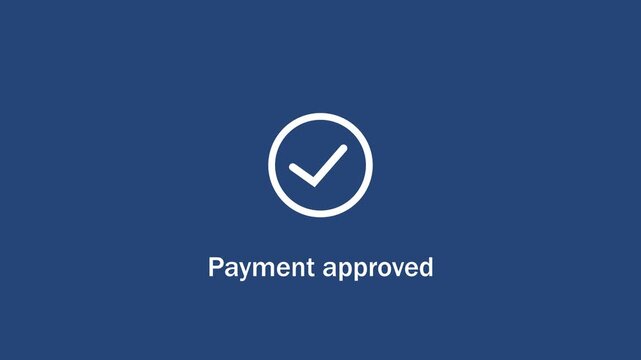 Digital payment approved animation featuring a clean minimalist checkmark and smooth motion transition for e-commerce checkout success confirmation and secure online transaction ui