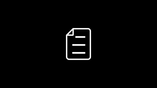 Simple document file icon with a folded corner and lines for business interface
