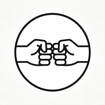 Two hands clasping fingers symbol vector icon