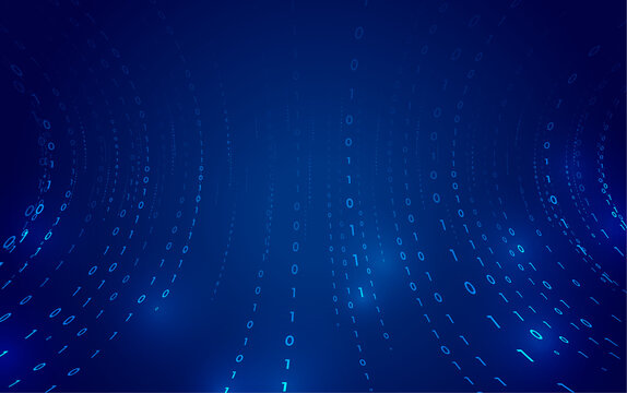 futuristic binary code firewall tech concept banner design blue