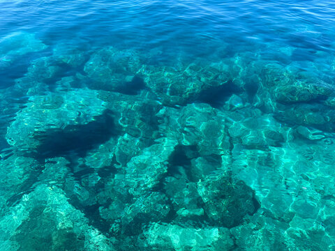 Ocean blue turquoise clear water.