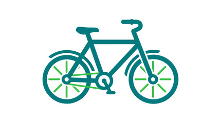 Fototapeta premium Flat Design Green Bicycle Vector Illustration.
