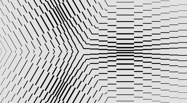 Abstract lines form a dynamic pattern. Geometry with structure, focus, and technological flow. Illustration for brochure, poster, cover, card, presentation, flyer or banner.