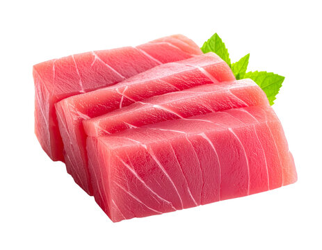 Frisches rohes Thunfisch-Filet isoliert auf transparentem Hintergrund
