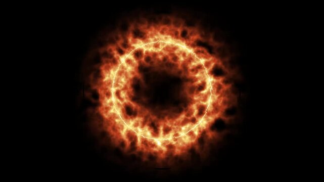ring fire explosion.4k motion graphics video
