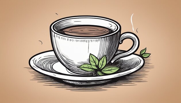 coffee or tea cup handdrawn