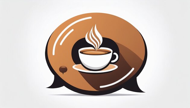 coffee chat and talk logo with chat bubble balloon to symbolize chat dialogue and discussion
