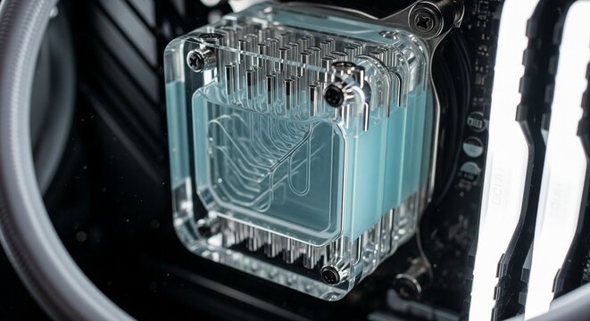 Transparent liquid cooling block for computer PC processor