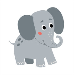 Naklejka premium Cute happy cartoon style elephant