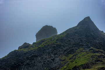 Fototapeta premium Dramatic Basalt Columns and Peaks in Iceland Landscape
