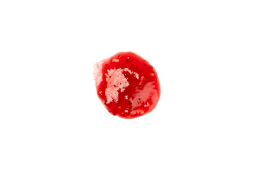 Raspberry jam smear splash isolated on white background. sweet berry preserve brush stroke. fruit spread texture, red jam splatter, organic dessert topping.  © Avocado_studio
