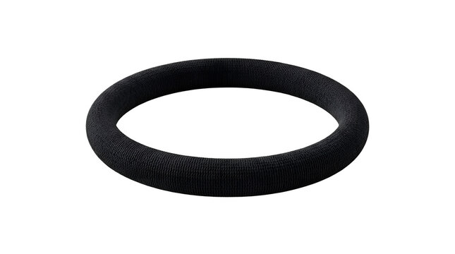 Black braided fabric hair tie elastic band for ponytail styling