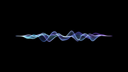 Obraz na płótnie Canvas Glowing Neon Sound Waves, Audio Waves, Noise Frequency, Artificial Intelligence Ai Voice Waveform. Music Track and Voice Recording, Audio Spectrum. Sound Background Loop