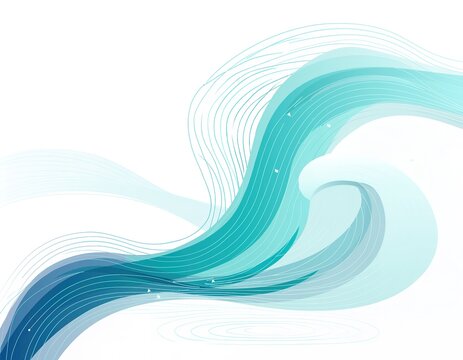 Smooth waves ripple in cool turquoise hues