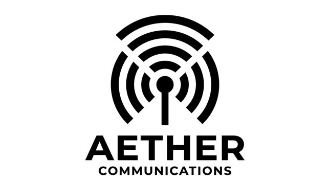 Aether Communications Wireless Network Logo Design.