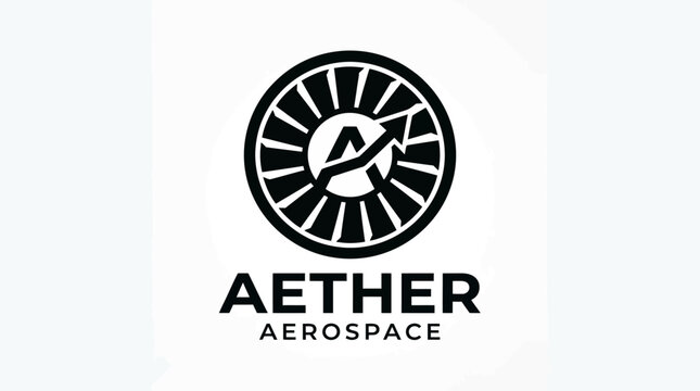 Modern Aether Aerospace Logo Design.