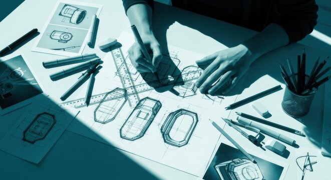 Innovative Product Design Process Sketching Creative Ideas And Concepts
