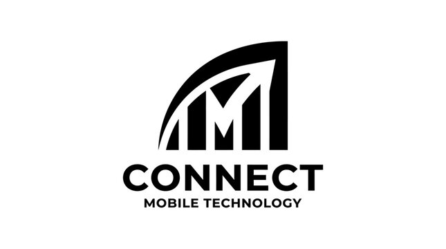 Modern Connect Mobile Technology Logo Design.