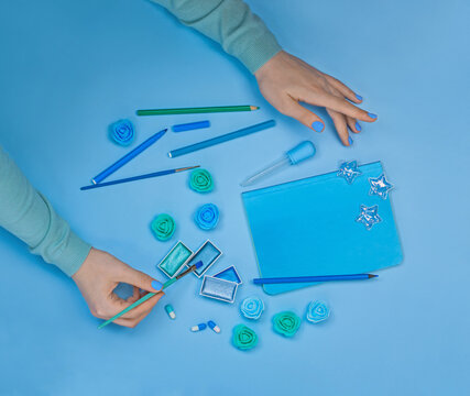 Stylish and modern idea for art work or hobby. Innovative and creativity. Arts and crafts.