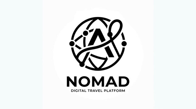 Modern Nomad Digital Travel Platform Logo Design.