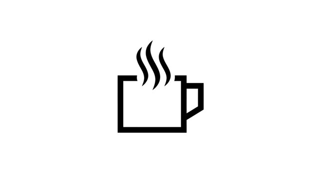 Simple coffee mug with steam icon.