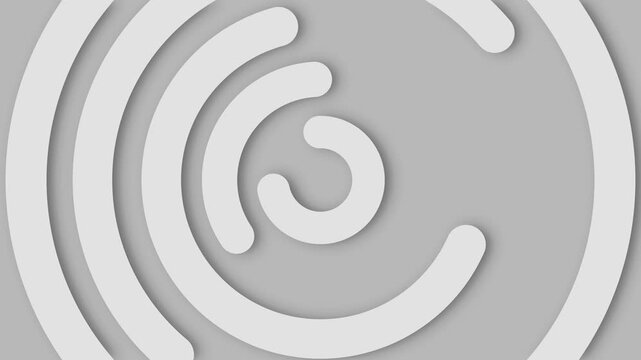 Abstract spiral and curved embossed pattern on a clean background animation