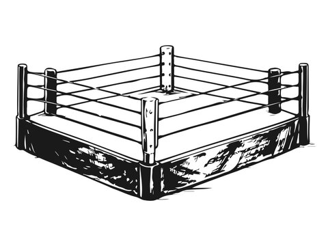 Hand Drawn Boxing Ring Illustration