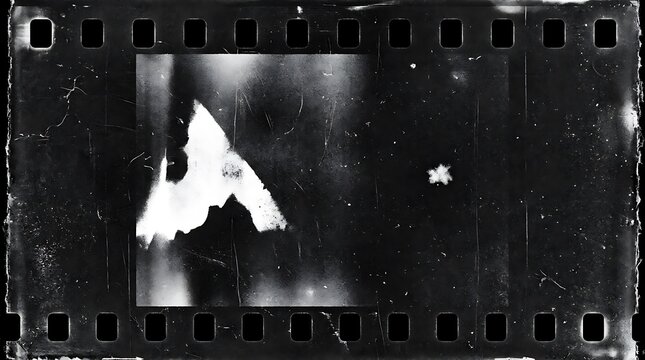 Old grunge film strip frame with dust and scratches