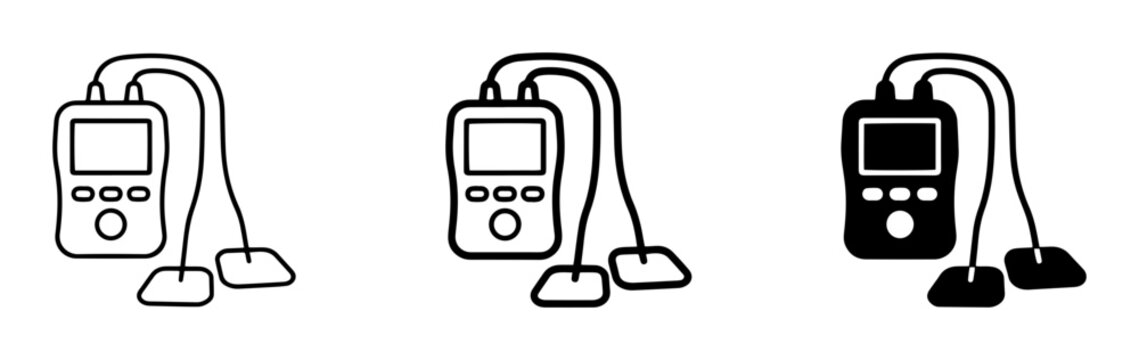 TENS Unit Icons, Electrotherapy Device Vector Set, Muscle Stimulator Graphics