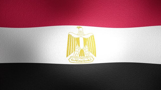 Waving flag of Egypt with a detailed cloth texture