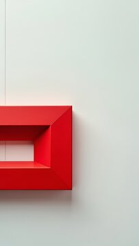 Red Frame on White Wall.