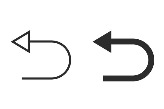Set of back arrow icons, undo and return symbols, vector illustration