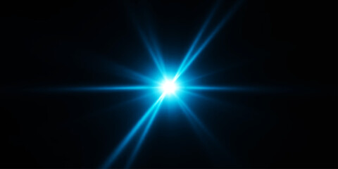 Fototapeta premium Abstract dark blue background with bright digital light rays and glowing energy motion flare