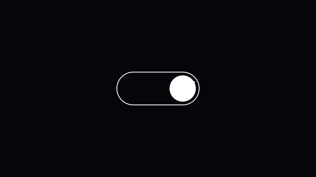 Minimalist toggle switch animation turning on with checkmark 4k