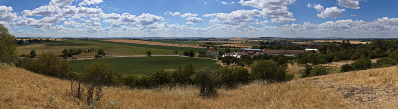 Panoramic view from the hill Santon at the village Tvarozna,Czech Republic,Europe
